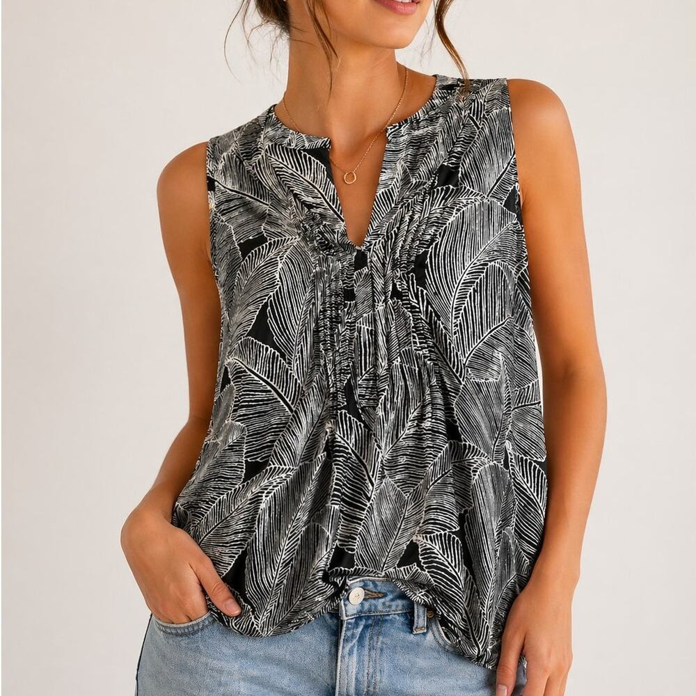 A Pea In The Pod Boho Tropical Print Maternity Blouse